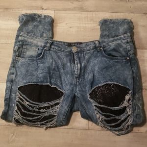Thrill Brand Ripped Acid Wash Jeans